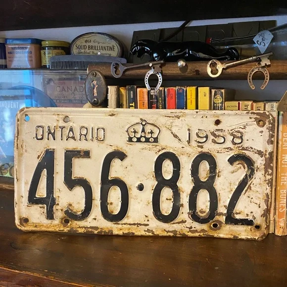 Vintage Ontario License Plate 1958 - Picture 1 of 2